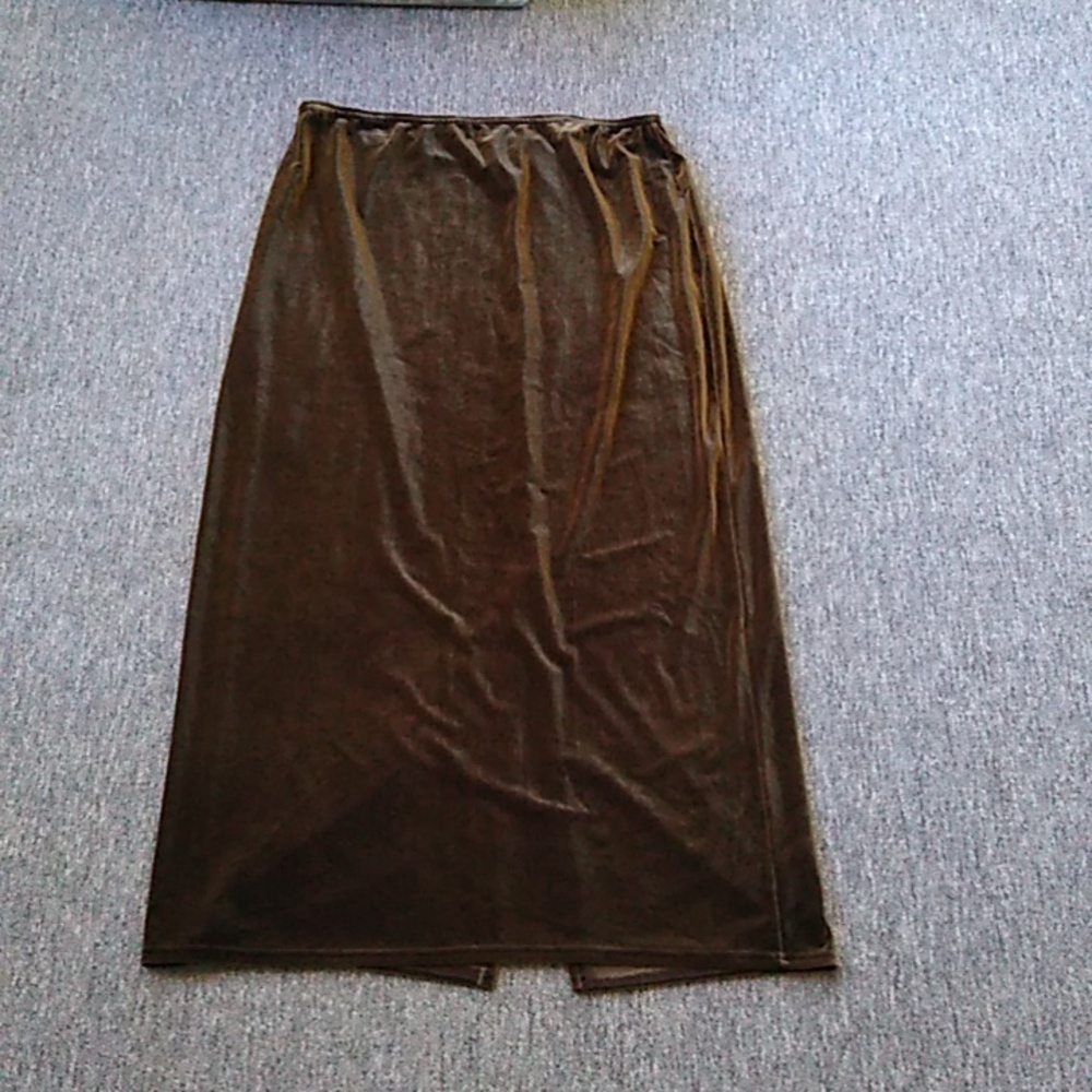 Long Brown Velvet Skirt